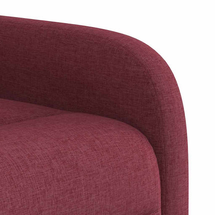 Massagefåtölj med uppresningshjälp vinröd tyg