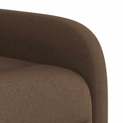 Massagefåtölj med uppresningshjälp brun tyg