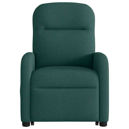 Massagefåtölj med uppresningshjälp mörkgrön tyg