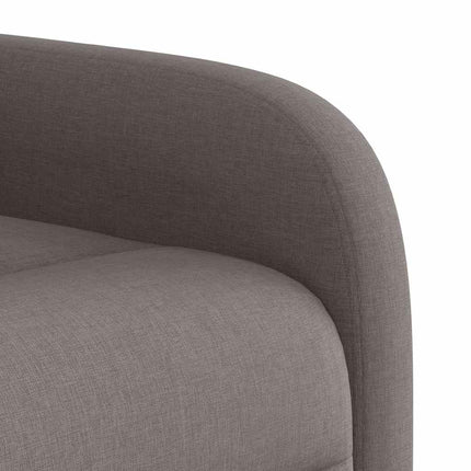 Massagefåtölj med uppresningshjälp taupe tyg
