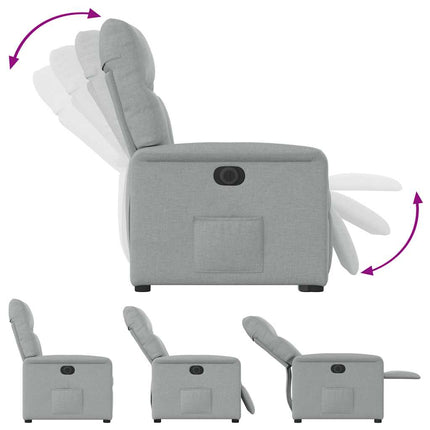 Elektrisk reclinerfåtölj ljusgrå tyg
