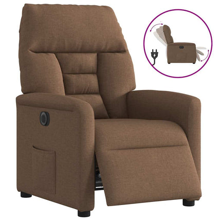 Elektrisk reclinerfåtölj Brun tyg