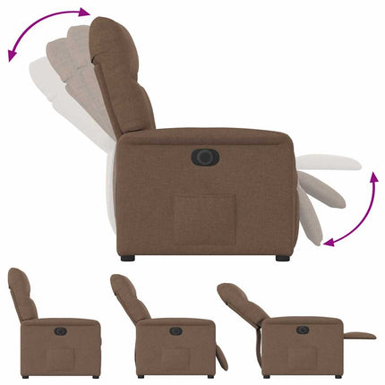 Elektrisk reclinerfåtölj Brun tyg