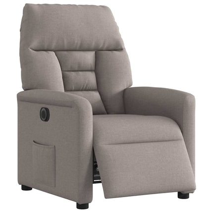 Elektrisk reclinerfåtölj taupe tyg
