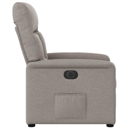 Elektrisk reclinerfåtölj taupe tyg