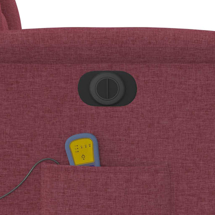 Elektrisk massagefåtölj vinröd tyg