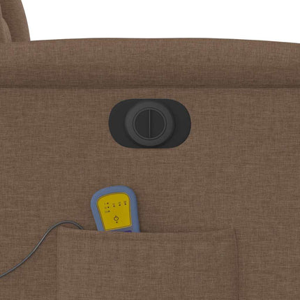 Elektrisk massagefåtölj brun tyg
