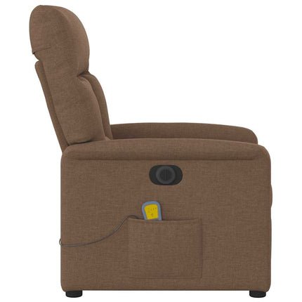 Elektrisk massagefåtölj brun tyg
