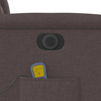 Elektrisk massagefåtölj mörkbrun tyg