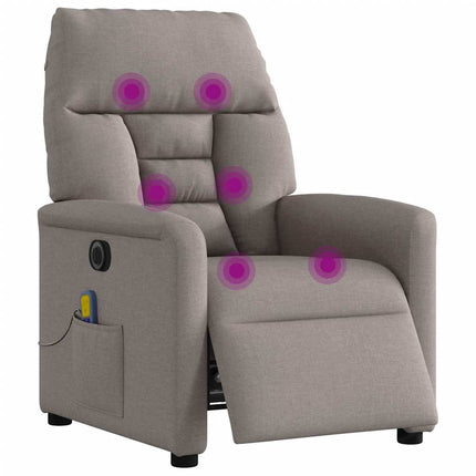 Elektrisk massagefåtölj taupe tyg