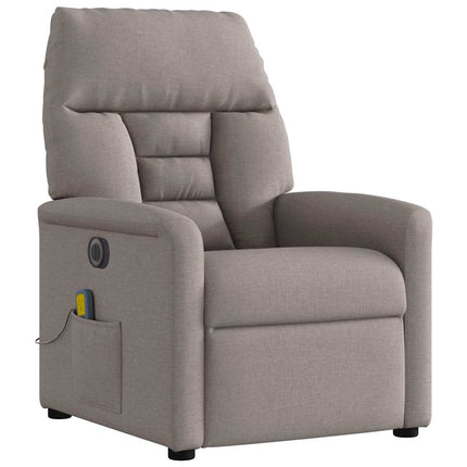 Elektrisk massagefåtölj taupe tyg