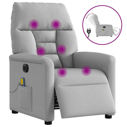 Elektrisk massagefåtölj molngrå tyg