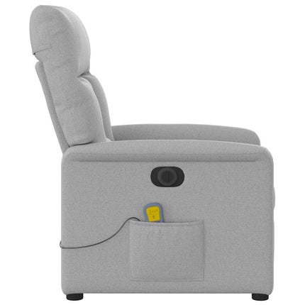 Elektrisk massagefåtölj molngrå tyg