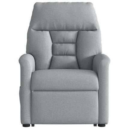 Reclinerfåtölj med uppresningshjälp ljusgrå tyg