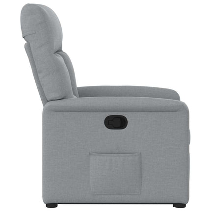 Reclinerfåtölj med uppresningshjälp ljusgrå tyg