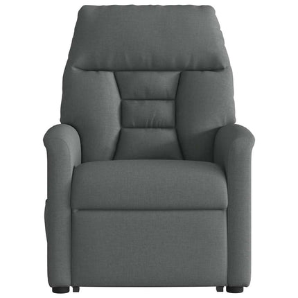 Reclinerfåtölj med uppresningshjälp mörkgrå tyg