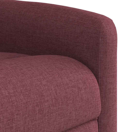 Reclinerfåtölj med uppresningshjälp vinröd tyg