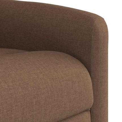 Reclinerfåtölj med uppresningshjälp brun tyg