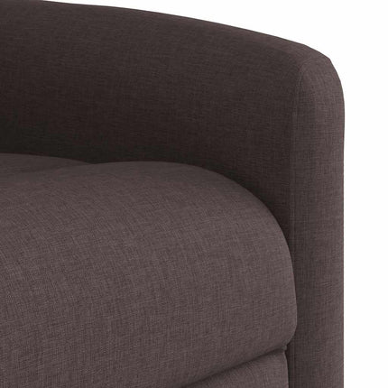 Reclinerfåtölj med uppresningshjälp mörkbrun tyg