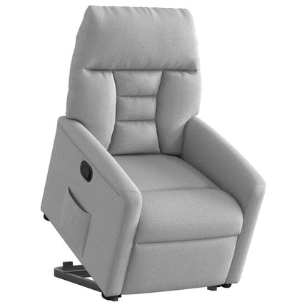 Reclinerfåtölj med uppresningshjälp molngrå tyg