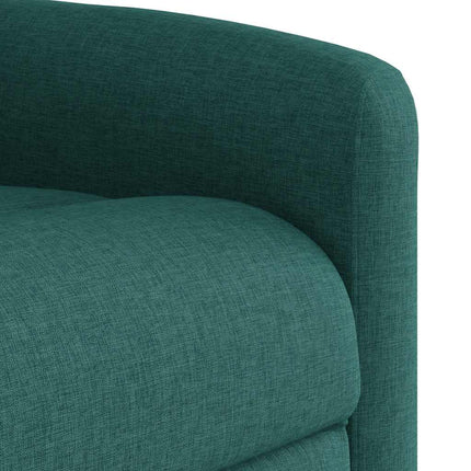 Massagefåtölj med uppresningshjälp mörkgrön tyg