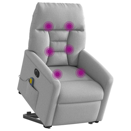 Elektrisk massagefåtölj med uppresningshjälp molngrå tyg