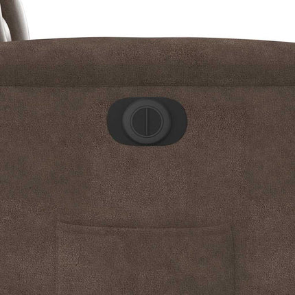 Elektrisk reclinerfåtölj brun mikrofibertyg