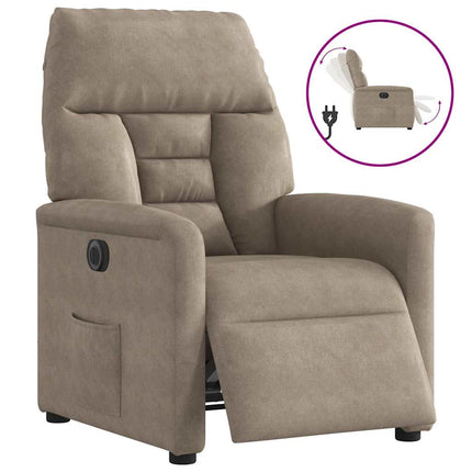 Elektrisk reclinerfåtölj taupe mikrofibertyg