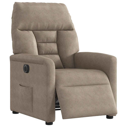 Elektrisk reclinerfåtölj taupe mikrofibertyg