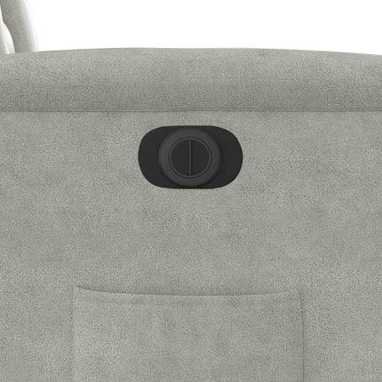 Elektrisk reclinerfåtölj ljusgrå mikrofibertyg