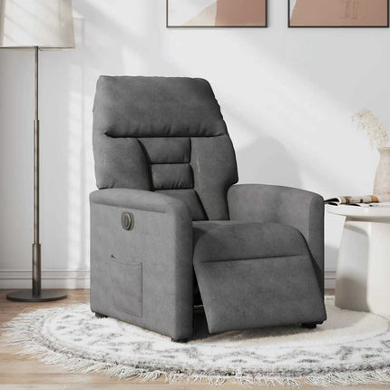 Elektrisk reclinerfåtölj mörkgrå mikrofibertyg