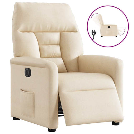 Elektrisk reclinerfåtölj beige mikrofibertyg