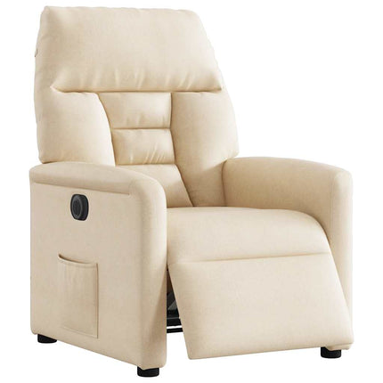 Elektrisk reclinerfåtölj beige mikrofibertyg