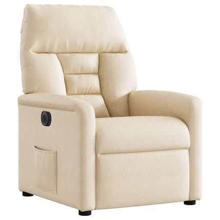 Elektrisk reclinerfåtölj beige mikrofibertyg