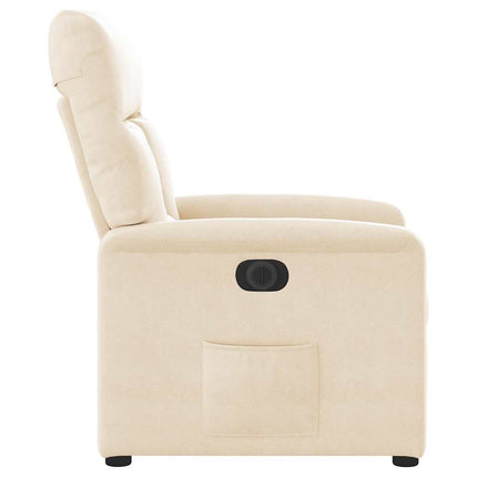 Elektrisk reclinerfåtölj beige mikrofibertyg