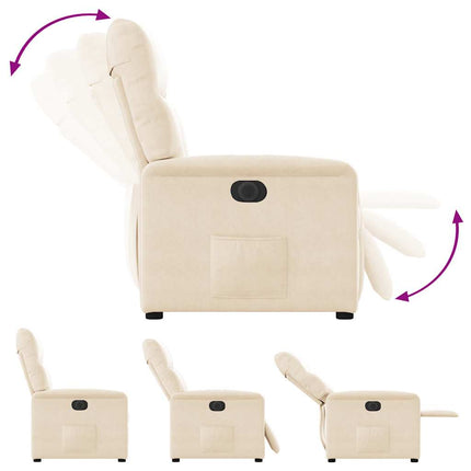 Elektrisk reclinerfåtölj beige mikrofibertyg