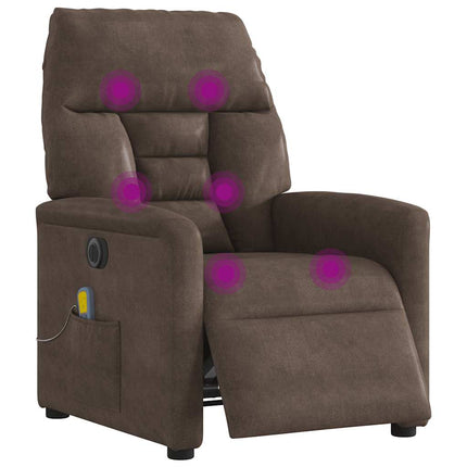 Elektrisk massagefåtölj mörkgrå mikrofibertyg