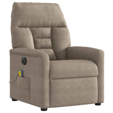 Elektrisk massagefåtölj taupe mikrofibertyg