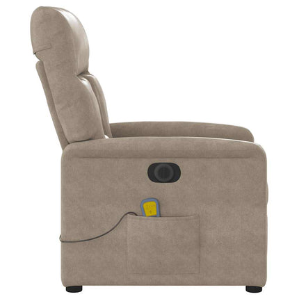 Elektrisk massagefåtölj taupe mikrofibertyg