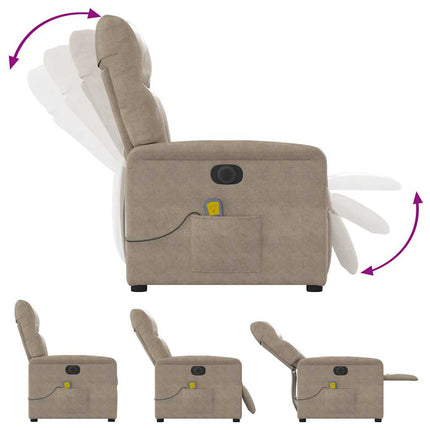 Elektrisk massagefåtölj taupe mikrofibertyg