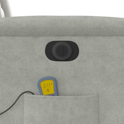 Elektrisk massagefåtölj ljusgrå mikrofibertyg