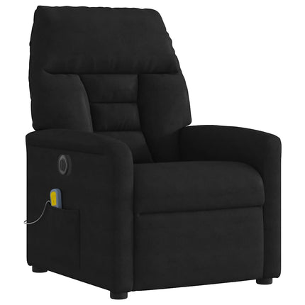 Elektrisk massagefåtölj svart mikrofibertyg