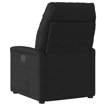 Elektrisk massagefåtölj svart mikrofibertyg
