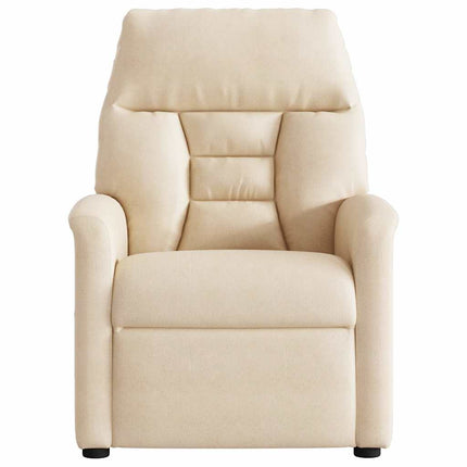 Elektrisk massagefåtölj beige mikrofibertyg