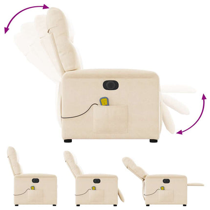 Elektrisk massagefåtölj beige mikrofibertyg