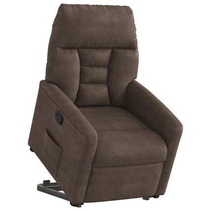 Reclinerfåtölj med uppresningshjälp brun mikrofibertyg