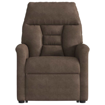 Reclinerfåtölj med uppresningshjälp brun mikrofibertyg