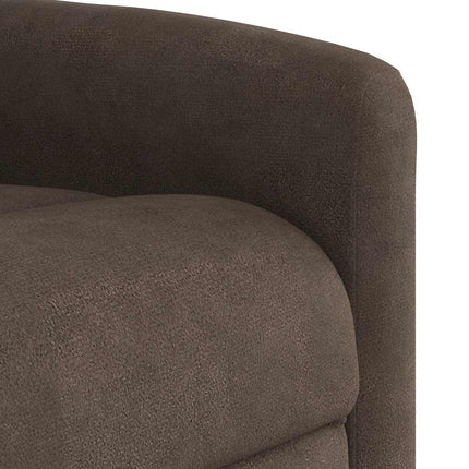 Reclinerfåtölj med uppresningshjälp brun mikrofibertyg