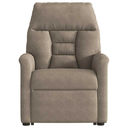 Reclinerfåtölj med uppresningshjälp taupe mikrofibertyg