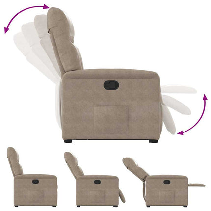 Reclinerfåtölj med uppresningshjälp taupe mikrofibertyg